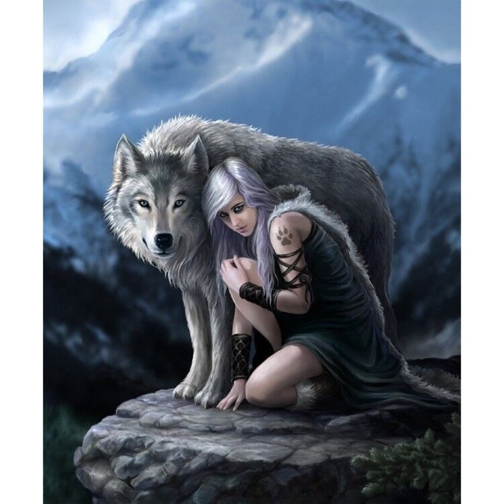 New Anne Stokes Art Protector Fairy Wolf Plush Throw Gift Blanket Sherpa Angel